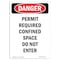 Signmission OSHA Danger Sign, Permit Required Confined Space, 10in X 7in Rigid Plastic, 7" W, 10" H, Portrait OS-DS-P-710-V-2157 - alternate 1
